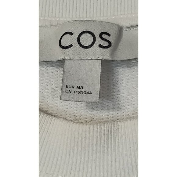 COS Women's White Word Art Poem Pullover Crewneck Sweatshirt Size M/L Love Pride - Picture 3 of 10
